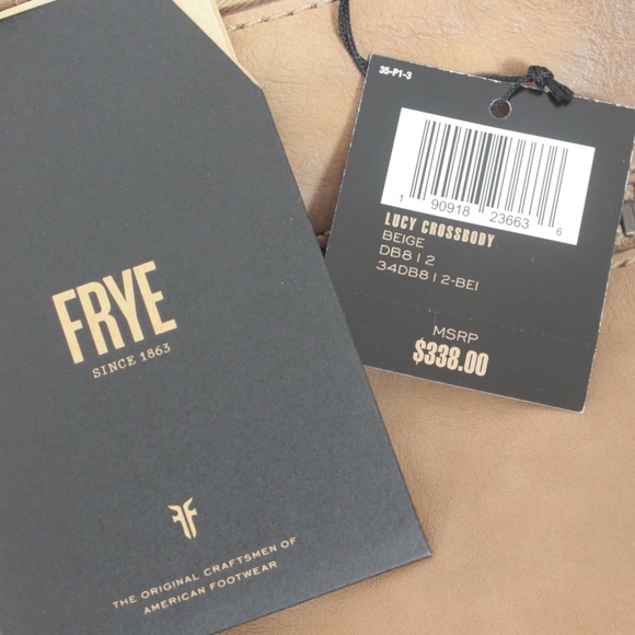Frye NWT Lucy Crossbody Ring Saddlebag in Beige - Picture 7 of 8